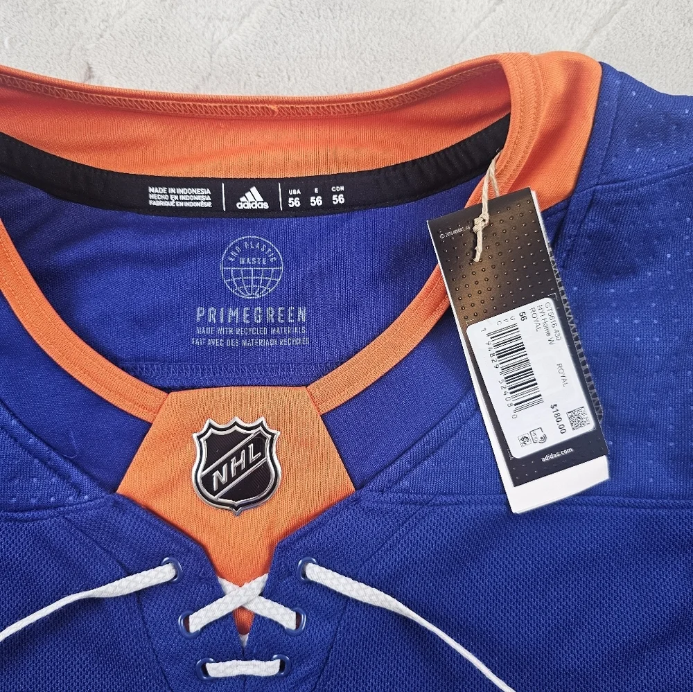 Adidas New York Islanders Hockey Home Jersey Mens 60 (2XL) Blue and Orange